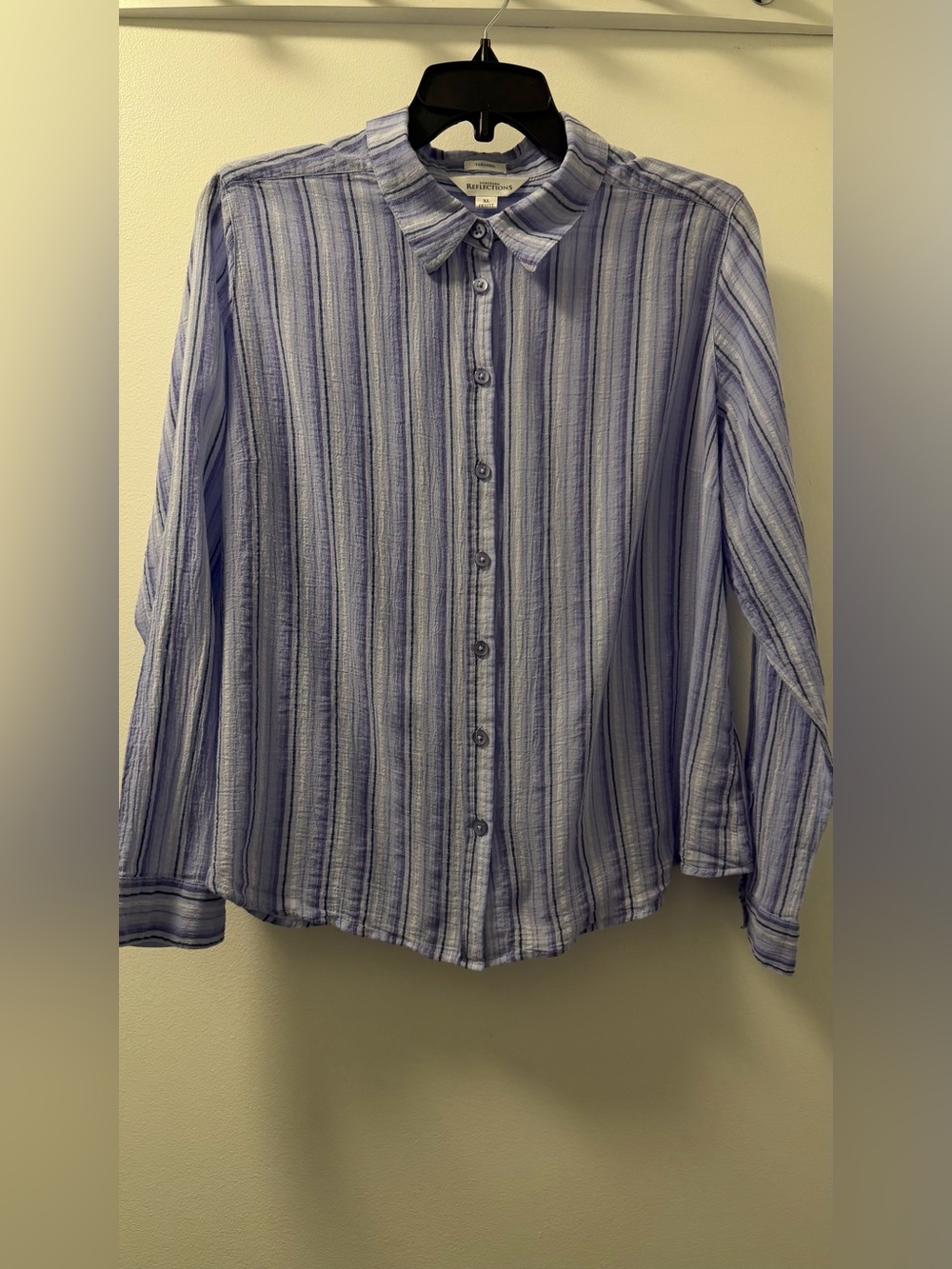 Northern Reflections Light Blue & White Striped Button-Down Shirt